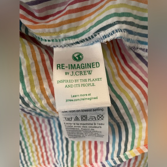 ๐ J Crew NWT rainbow seersucker stripe top sz 4 ๐ - Picture 5 of 7